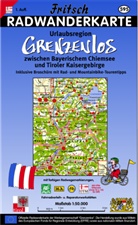 Fritsch Landkartenverlag, Fritsch Fritsch Landkartenverlag - Fritsch Karte - Urlaubsregion Grenzenlos zwischen Bayerischem Chiemsee und Tiroler Kaisergebirge, Radwanderkarte