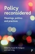 Hodgson, Susan Hodgson, Susan M. Hodgson, Irving, Zo¿ Irving, … - Policy reconsidered