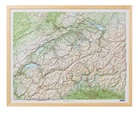 Hallwag Kümmerly+Frey AG - Suisse relief en matière plastique avec cadres en bois : 85 X 65 cm