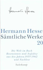 Hermann Hesse, Volke Michels, Volker Michels - Sämtliche Werke - 20: Die Welt im Buch. Tl.5