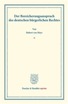 Robert Von Mayr - Der Bereicherungsanspruch