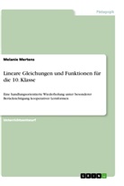 Melanie Mertens - Lineare Gleichungen und Funktionen für die 10.  Klasse