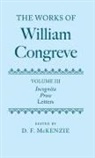 William Congreve, Donald McKenzie, Donald (EDT) Mckenzie, Donald (Formerly Professor of Bibliography and Textual Criticism McKenzie, McKenzie Donald, Donald McKenzie - The Works of William Congreve
