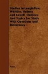 Anon, Anon. - Studies in Longfellow, Whittier, Holmes