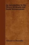 Edward Le Thorndike, Edward Lee Thorndike - An Introduction to the Theory of Mental