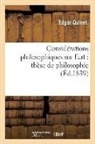 Edgar Quinet, Quinet E, QUINET EDGAR - Considerations philosophiques sur