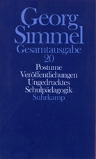 Georg Simmel, Heinz-Jürgen Dahme, Torg Karlsruhen, Torge Karlsruhen, Rammstedt, Rammstedt... - Gesamtausgabe - Bd. 20: Postume Veröffentlichungen. Schulpädagogik