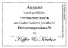 August Dreesbach Verlag - Augusts Erinnerungsschatulle Kaffee und Kuchen, m. 40 Beilage