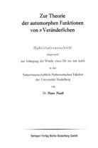 Hans Maaß - Zur Theorie der automorphen Funktionen von n Veränderlichen