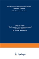 Karl Wetzel - Zur Physiologie der organischen Säuren in grünen Pflanzen