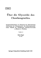 Horst Engel - Über die Glyceride des Chaulmugraöles