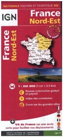 1M802, XXX - IGN Karten, Nationale Routière (et Touristique) - Bl.802: France nord est