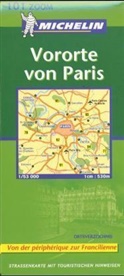 Michelin Karte Vororte von Paris. Outskirts of Paris. Aglomeracion de Paris