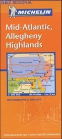 Michelin Karte Mid-Atlantic, Allegheny Highlands
