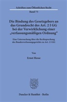 Ernst Hesse - Die Bindung des Gesetzgebers an das Grundrecht des Art. 2 I GG bei der Verwirklichung einer »verfassungsmäßigen Ordnung«.