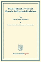Pierre Simon De Laplace - Philosophischer Versuch über die Wahrscheinlichkeiten.