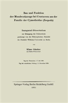 Klaus G¿nther, Klaus Günther - Bau und Funktion der Mundwerkzeuge bei Crustaceen aus der Familie der Cymothoïdae (Isopoda)