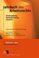 Thomas Dieterich - Jahrbuch des Arbeitsrechts - Band 36: Dokumentation für das Jahr 1998