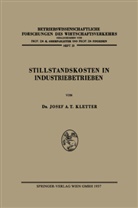 Josef Anton Theodor Kletter - Stillstandskosten in Industriebetrieben