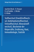 Na Becker, NA Brock, NA Klinke, NA Knauer, NA Rudder, Joachi Brock... - Stoffwechsel (Eiweissstoffwechsel · Kohlehydratstoffwechsel · Fettstoffwechsel · Mineralstoffwechsel) - Biochemie der Körpersäfte - Ernährung - Haut - Immunbiologie - Statistik