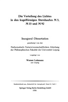 Werner Lohmann - Die Verteilung des Lichtes in den kugelförmigen Sternhaufen M 5, M 15 und M 92