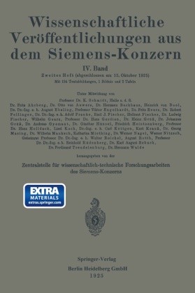 Heinric Boul, Heinrich Boul, Erns Dillan, Ernst Dillan, August Ebeling, August u a Ebeling... - Wissenschaftliche Veröffentlichungen aus dem Siemens-Konzern - IV. Band. Zweites Heft