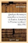 Xavier Arnozan, ARNOZAN XAVIER, Arnozan-x, Jacques Carles - Quelques remarques nouvelles sur
