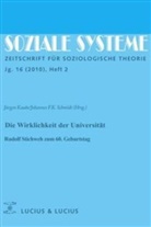 Jürgen Kaube, Johannes F. K. Schmidt - Soziale Systeme - 2/2010: Die Wirklichkeit der Universität