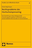 Kirsten B. Kocyan, Kirsten Birgit Kocyan - Rechtsprobleme des Hochschulsponsoring