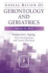 Manfred Diehl, Manfred (EDT)/ Wahl Diehl, Manfred Diehl, Hans-Werner Wahl - Annual Review of Gerontology and Geriatrics 2015
