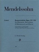 Felix Mendelssohn Bartholdy, Frank Heidlberger - Felix Mendelssohn Bartholdy - Konzertstücke op. 113 und 114 für Klarinette, Bassetthorn (2 Klarinetten) und Klavier.