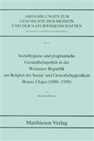 Heinrich Weder - Sozialhygiene und pragmatische Gesundheitspolitik in der Weimarer Republik am Beispiel des Sozial- und Gewerbehygienikers Benno Chajes (1880-1938)
