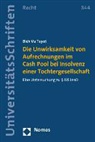 Bich Vu Tuyet - Die Unwirksamkeit von Aufrechnungen im Cash Pool bei Insolvenz einer Tochtergesellschaft
