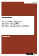 Gerrit Achenbach - Was bedeutet "Integrierte Stadtentwicklung"? Ein Stadtentwicklungskonzept für Speyer