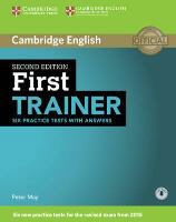 Peter May - First Trainer Six Practice Tests With Answers and Downloadable audio - file 2nd edition