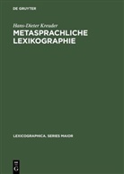 Hans-Dieter Kreuder - Metasprachliche Lexikographie