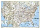 National Geographic Maps - National Geographic Map Classic United States Political, enlarged, Planokarte