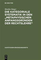Monika Sänger - Die kategoriale Systematik in den "metaphysischen Anfangsgründen der Rechtslehre"
