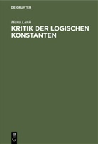Hans Lenk - Kritik der logischen Konstanten