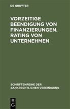 De Gruyter - Vorzeitige Beendigung von Finanzierungen. Rating von Unternehmen