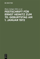 Herman Blei, Hermann Blei, Peter Hanau, Hans Lüttger - Festschrift für Ernst Heinitz zum 70. Geburtstag am 1. Januar 1972