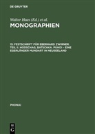 Werner O. Droescher, Slavko Ger¿i¿, Slavk Gersic, Slavko Gersic, Walter Haas, Edeltraud Knetschke... - Phonai. Monographien - 15: Festschrift für Eberhard Zwirner. Teil II. Hodschag, Batschka. Puhoi - Eine Egerländer Mundart in Neuseeland