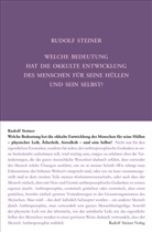 Steiner, Rudolf Steiner, Rudolf Steiner Nachlassverwaltung - Welche Bedeutung hat die okkulte Entwicklung des Menschen für seine Hüllen und sein Selbst?