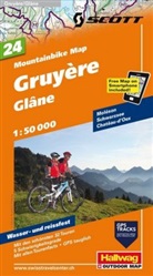 Hallwag Kümmerly+Frey AG, Hallwa Kümmerly+Frey AG, Hallwag Kümmerly+Frey AG - Hallwag Outdoor Map: Gruyère - Glâne Nr. 24 Mountainbike-Karte 1:50 000
