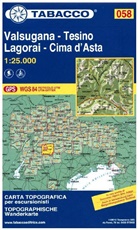 Tabacco Editrice Wanderkarten - Bl.58: Tabacco topographische Wanderkarte Valsugana - Tesino- Lagorai - Cime d'Asta