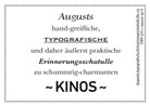 Augusts Erinnerungsschatulle Kinos, m. 40 Minipostkarten