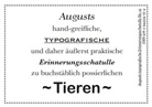 Augusts Erinnerungsschatulle Tiere, m. 40 Minipostkarten
