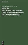 Felix R. Fitzroy, Kraft, Kraft, Kornelius Kraft, Feli R FitzRoy, Felix R FitzRoy - Mitarbeiterbeteiligung und Mitbestimmung im Unternehmen