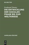 Ferdinand Tönnies - Die Entwicklung der sozialen Frage bis zum Weltkriege