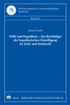 Manuel Garbe - Wille und Hypothese - Zur Rechtsfigur der hypothetischen Einwilligung im Zivil- und Strafrecht